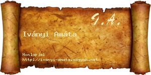 Iványi Amáta névjegykártya